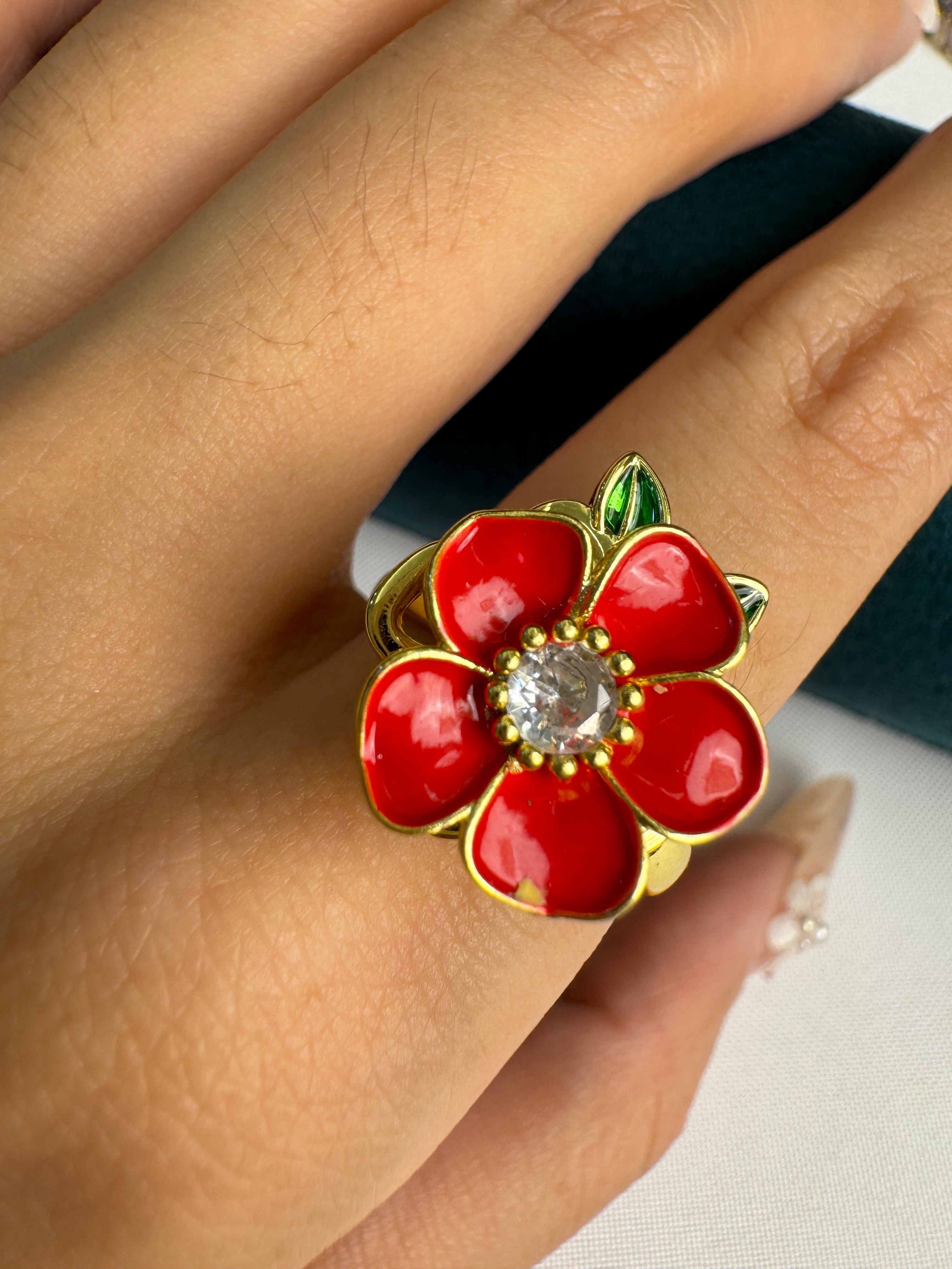 New 2025 Camellia Serenity Spinner Set – Elegant Rotating Floral Ring & Pendant Necklace｜Anti-Anxiety Fidget Jewelry for Women｜CZ Diamond Flower Gift Set