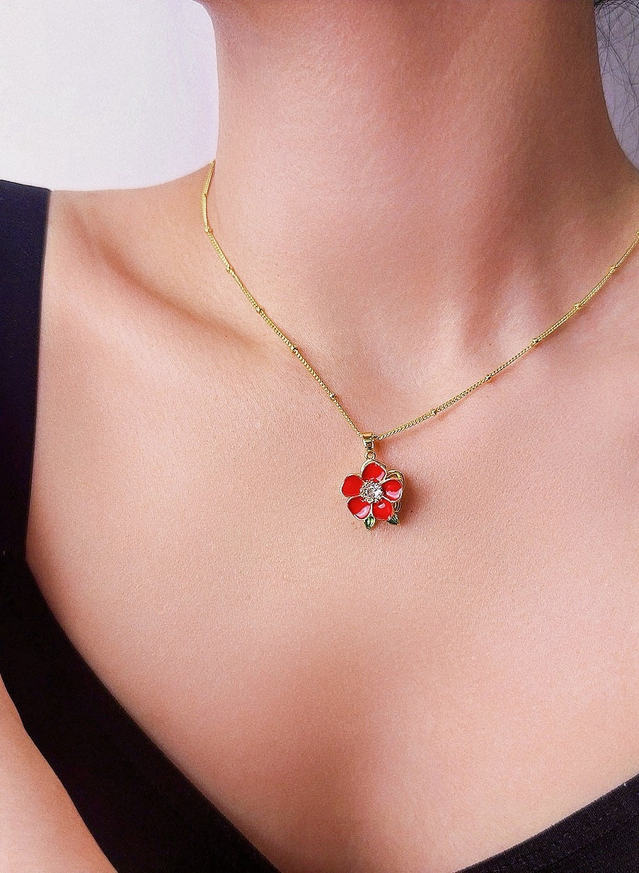 New 2025 Camellia Serenity Spinner Set – Elegant Rotating Floral Ring & Pendant Necklace｜Anti-Anxiety Fidget Jewelry for Women｜CZ Diamond Flower Gift Set
