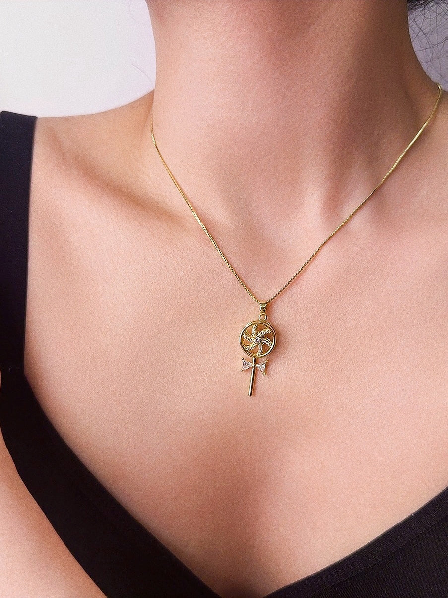 New 2025 Windmill Spinner Necklace – Rotating Fidget Pendant for Anxiety Relief｜Kinetic Jewelry for Women