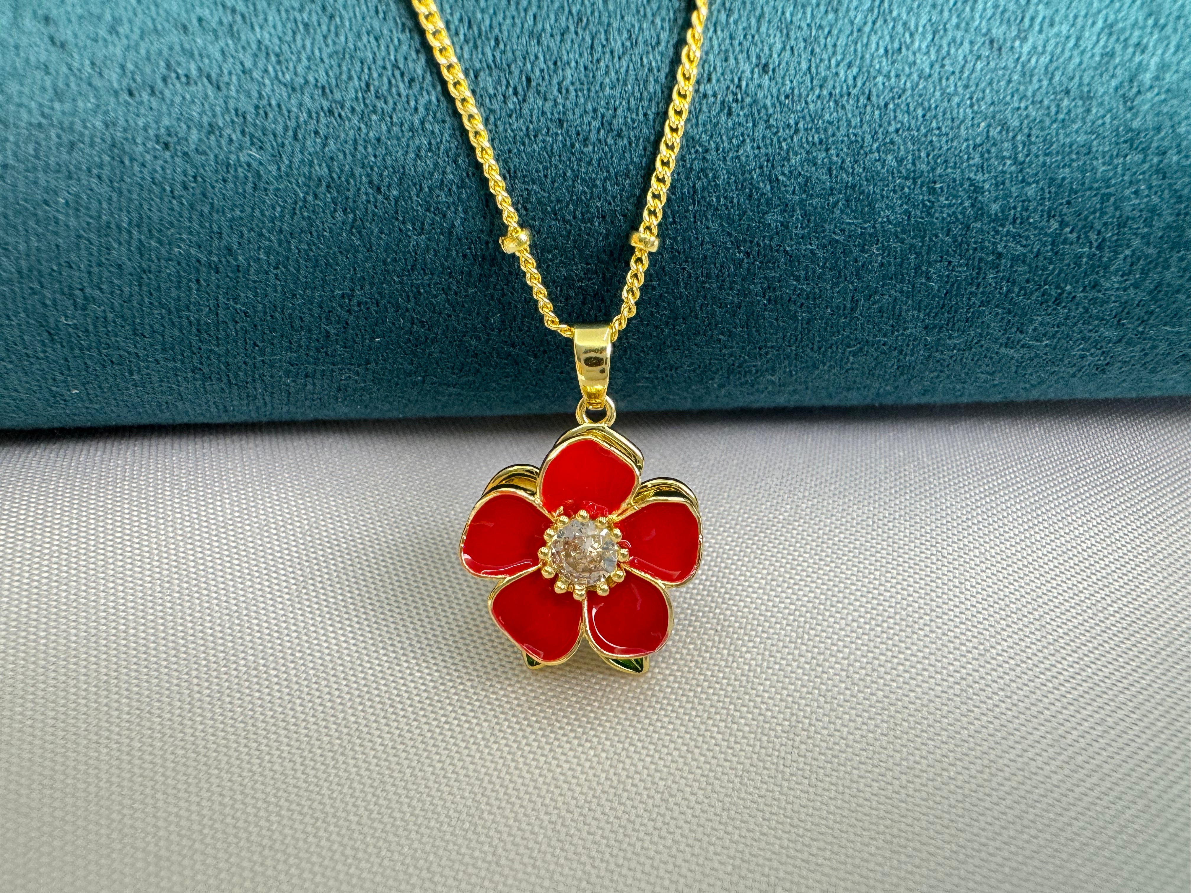 New 2025 Camellia Serenity Spinner Set – Elegant Rotating Floral Ring & Pendant Necklace｜Anti-Anxiety Fidget Jewelry for Women｜CZ Diamond Flower Gift Set