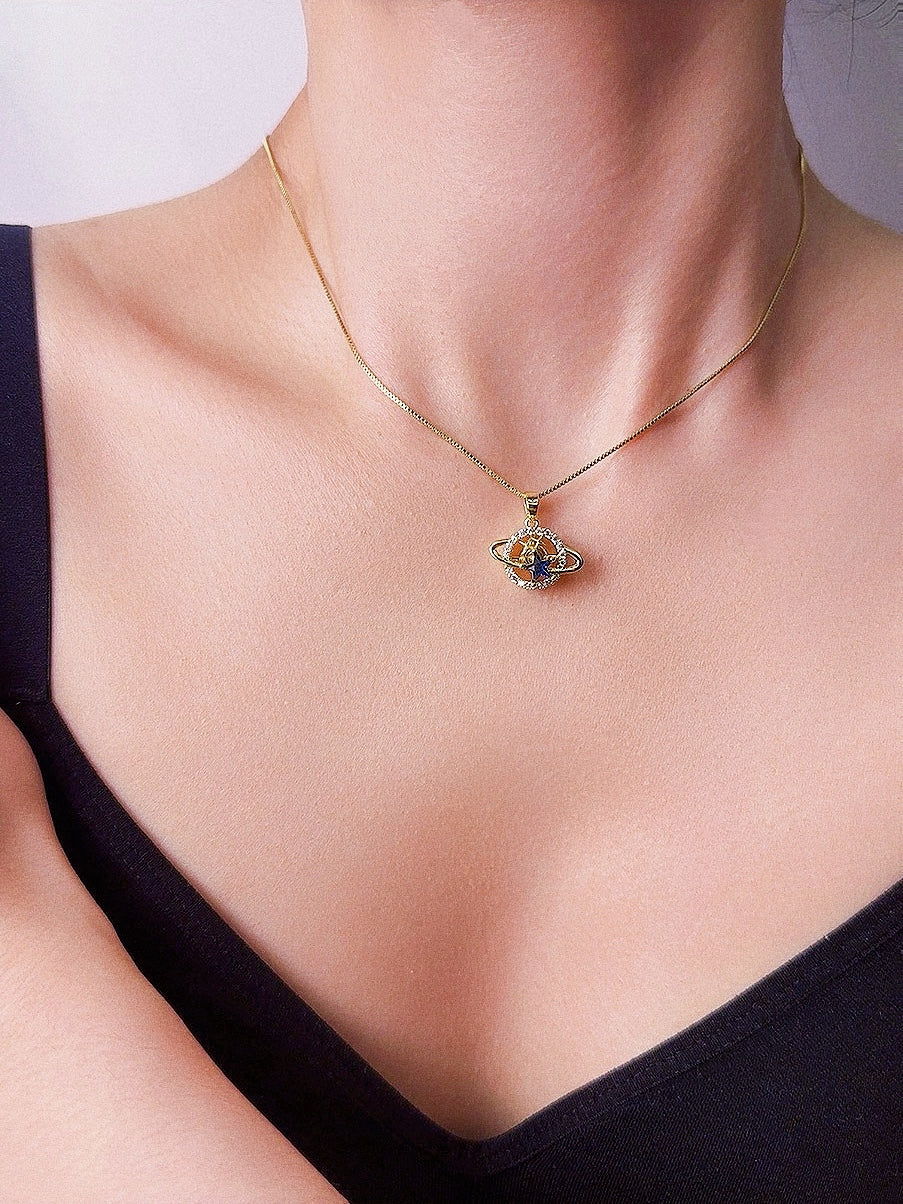 New 2025 Nebula Orbit Spinner Necklace – Rotating Galaxy-Inspired Pendant for Anxiety Relief｜Celestial Fidget Jewelry for Women