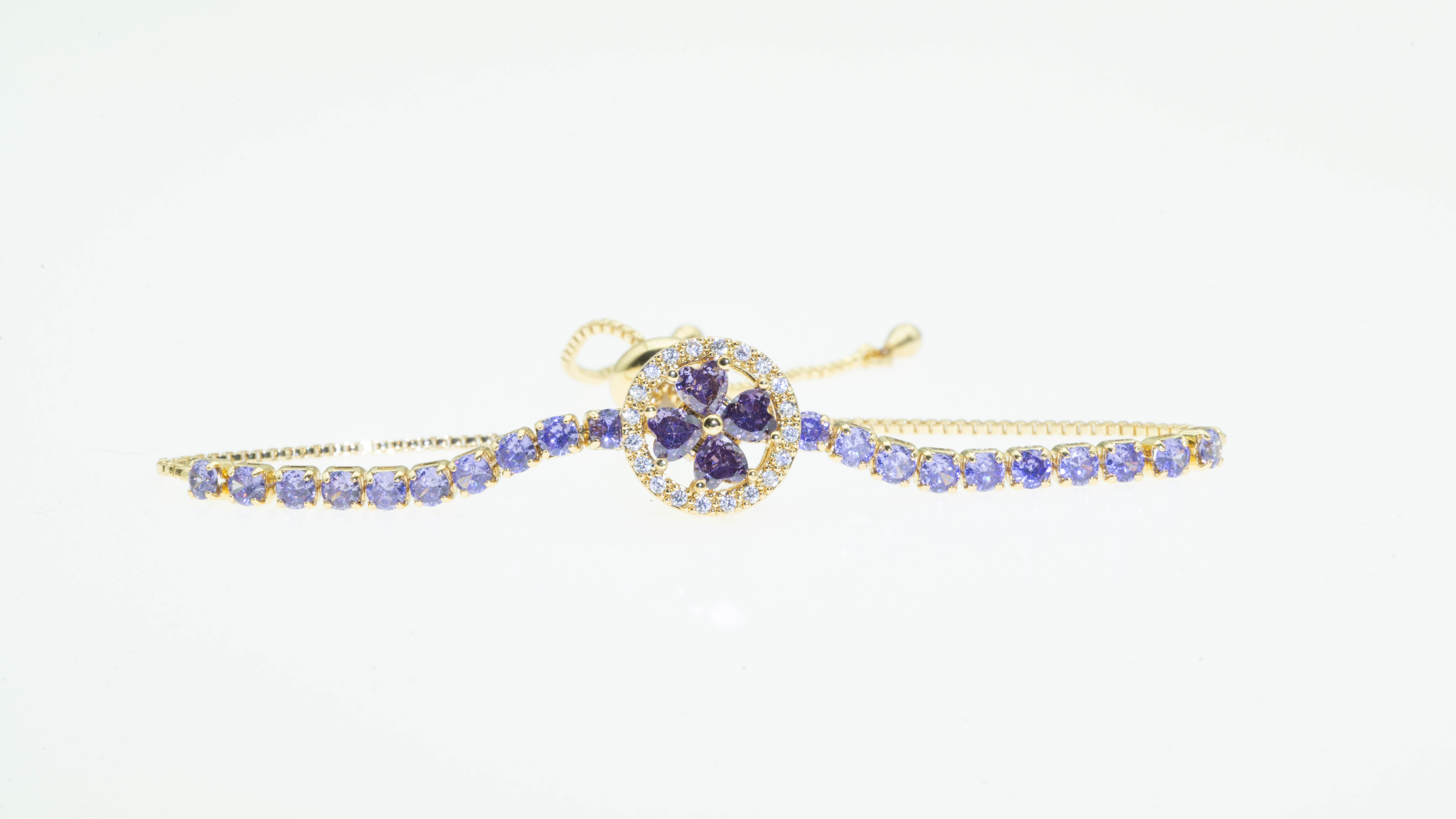 New 2025 Lucky Clover Spin Bracelet - Purple Rotating Anxiety Relief for AdultsReversible Purple Energy for Men & Women